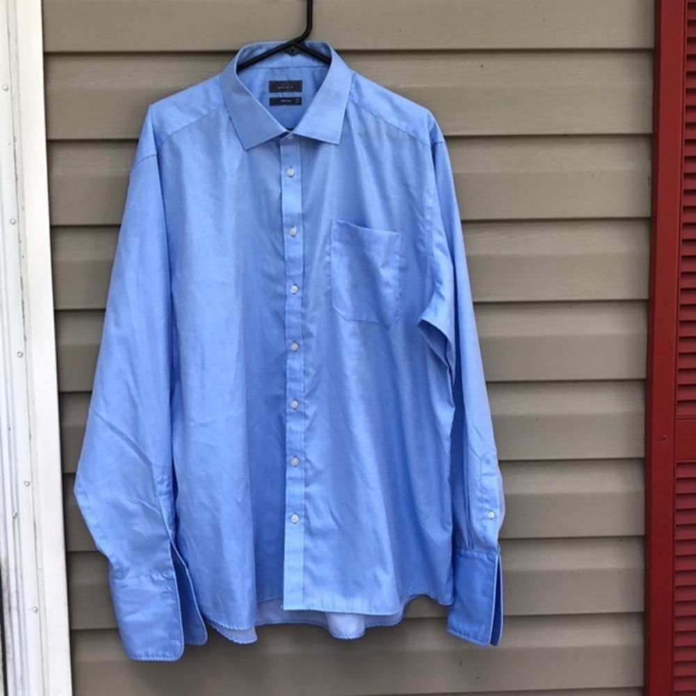 John Lewis men’s long sleeve blue dress shirt